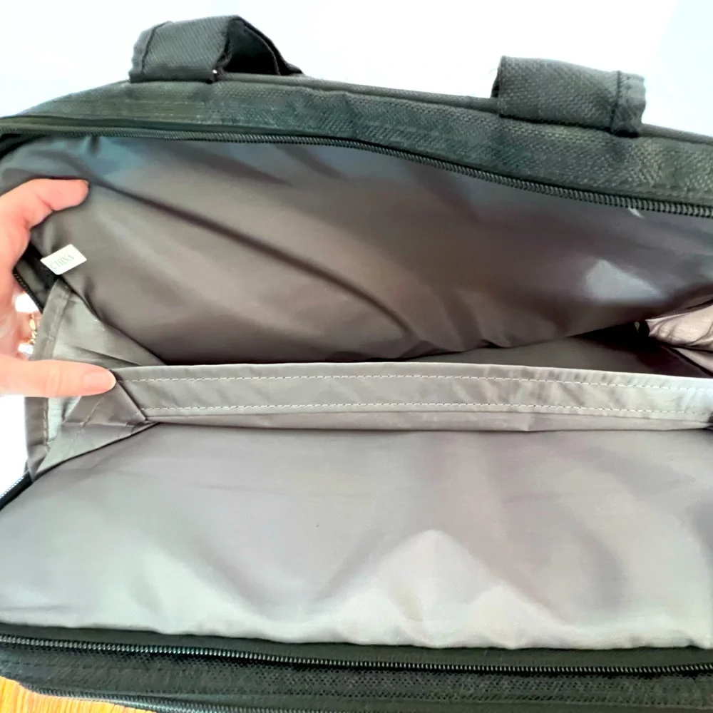 Dark Black Large Sturdy Multi Compartment Laptop Bag by Dell with Strap